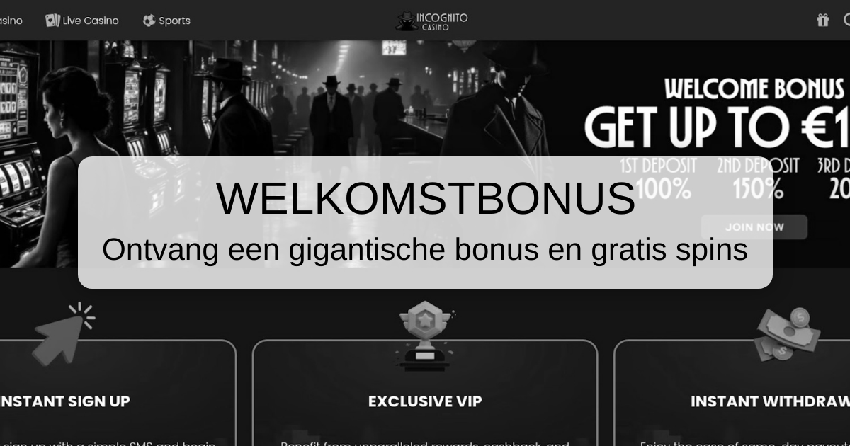 Incognito Casino welcome bonus